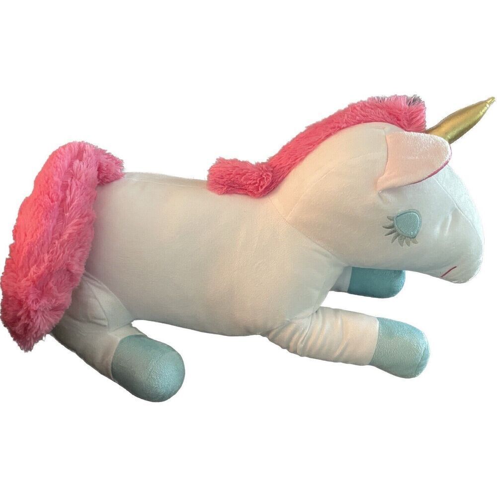 Your Zone Kids Unicorn Plush Throw Pillow 18" Pink White Blue Stuffed Animal Toy